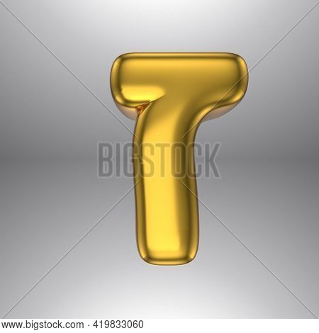 Gold Realistic 3d Rendering Hebrew Alphabet, Shiny Metallic Jewfish Symbols And Characters