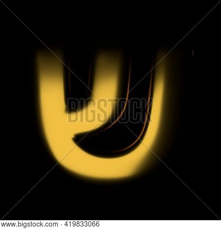 Gold Realistic 3d Rendering Hebrew Alphabet, Shiny Metallic Jewfish Symbols And Characters