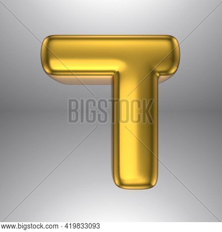 Gold Realistic 3d Rendering Hebrew Alphabet, Shiny Metallic Jewfish Symbols And Characters