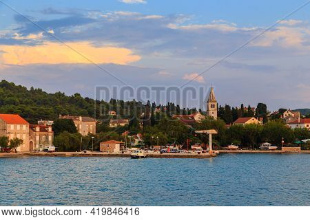 Zlarin, Croatia - September 12, 2016: This Is A View Of The Marinas And The Seaside Village Of A Sma