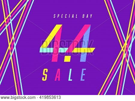 4.4 Shopping Day Sale Poster Or Flyer Design. 4.4 Crazy Sales Online.