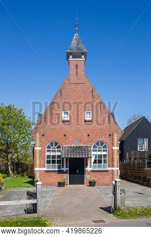 Eernewoude, Netherlands - April 27, 2021: Front Of The Historic Church In Eernewoude, Netherlands
