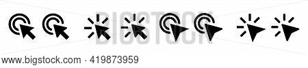 Cursor Mouse Pointer Icon Vector Illustration. Pointer Cursor Icons. Web Arrows Cursors. Cursor Clic