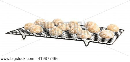 Tasty Homemade Gingerbread Cookies On White Background