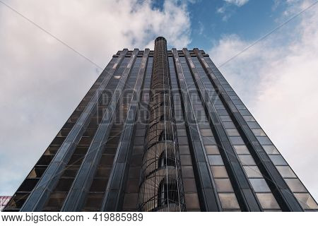 Madrid - May 1, 2021: Low-angle View Of Modern Office Buildings In The Azca Business District In Mad