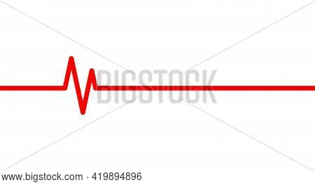 Pulse Line. Heartbeat And Cardiogram On Monitor. Icons Of Heart Beat. Ecg On Graph. Electrocardiogra