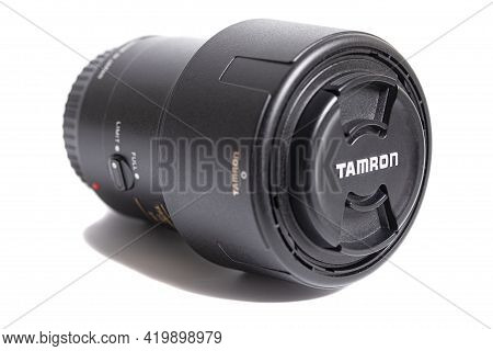 Moscow, Russia May 09, 2021 Tamron Sp Af 90mm F 2.8 Camera Photo Lens