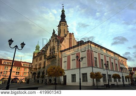 Historic Town Hall With A Tower On The Market Square In Jawor In Poland