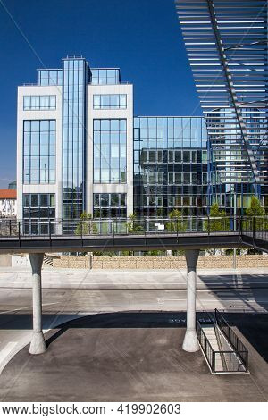 Central Bus Terminal In The Bavarian Capital Of Munich In Germany, Europe On A Warm August Afternoon