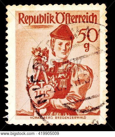 Austria Postage Stamp, Depicting Folk Costume, Year 1948