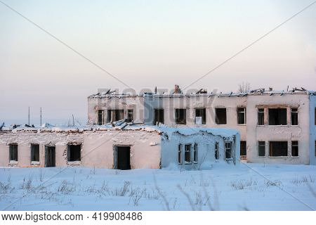 Russia, Vorkuta 23, 02, 2021 Vorgashor Is An Abandoned Microdistrict Of Vorkuta, Formerly An Urban-t