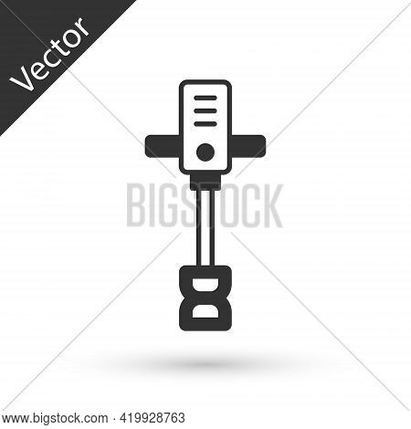 Grey Electrical Hand Concrete Mixer Icon Isolated On White Background. Handheld Electric Cement Mixe