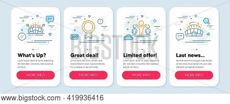 Set Of Sports Icons, Such As Sports Arena, Winner, Reward Symbols. Mobile App Mockup Banners. Arena 