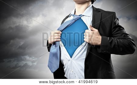 Young superhero businessman