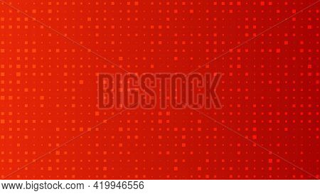 Abstract Geometric Background Of Sircles. Red Pixel Background With Empty Space. Vector Illustration