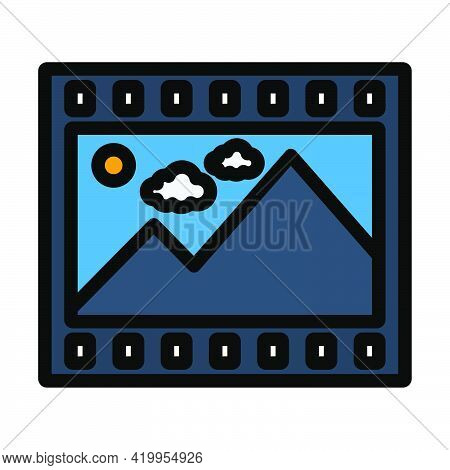 Film Frame Icon. Editable Bold Outline With Color Fill Design. Vector Illustration.