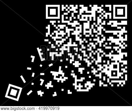 Vector Broken Qr Code, Qr Code Containing Important Information