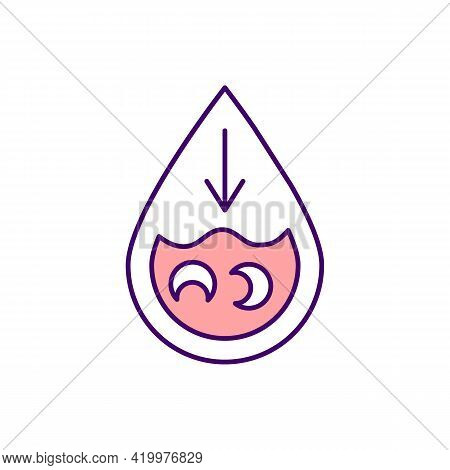 Sickle Cell Anemia Rgb Color Icon. Hereditary Disease. Blood Disorder. Inherited Sickness. Symptom O