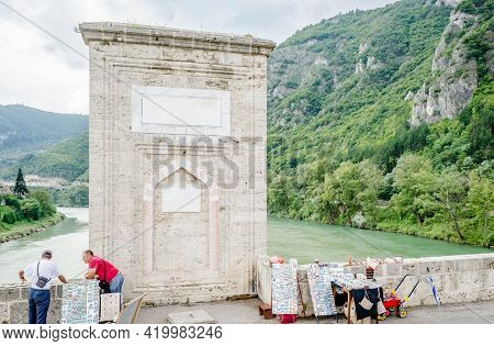 Visegrad, Bosnia, August 16, -  Bosnia And Herzegovina, 2014: The Old Bridge Of Mehmed-pasa Sokolovi