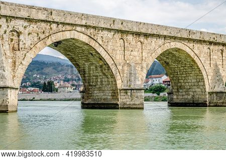 Visegrad, Bosnia, August 16, -  Bosnia And Herzegovina, 2014: The Old Bridge Of Mehmed-pasa Sokolovi