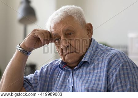 Upset Elderly Male Feel Desperate Tired Having Mental Health Problems