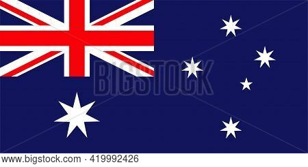 Australia Flag Vector Isolated On Transparent Background. The Australian Flag Is Made Up Of A Blue F