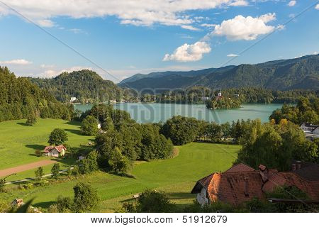 Lake Bled at a sunny day, Slovenia