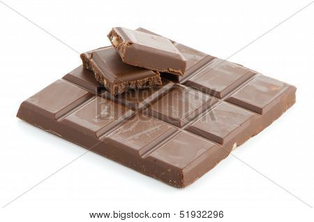 Closeup Detail Of Chocolate With Almods Parts