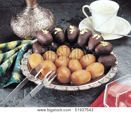 Brown & Black Indian Sweet Dumplings