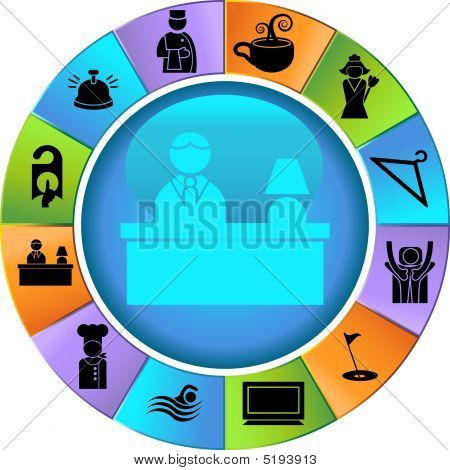 Hotel ruota Icon Set