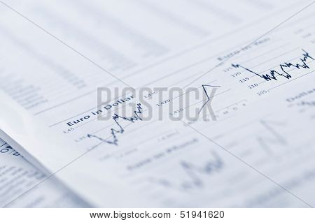 Business Graph In Newspaper