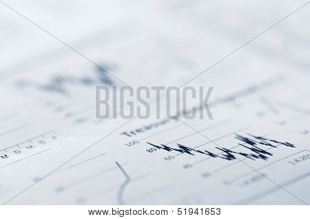 Business Graph In Newspaper