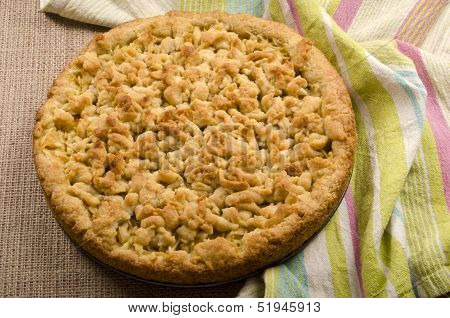 Freshly Baked Crumb Cake And A Towel