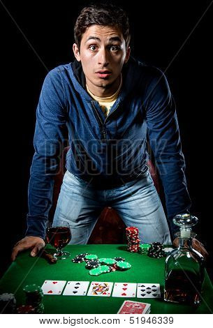 Young Gambler Indoors