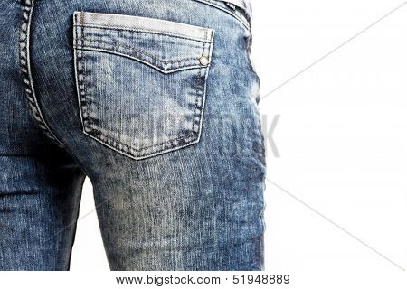 detail of woman wearing jeands