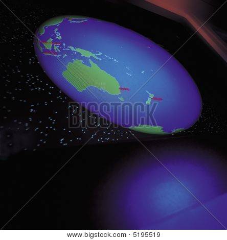 Mapa-múndi da Austrália.