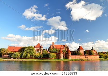 Picturesque view of Malbork castle in Pomerania region, Poland