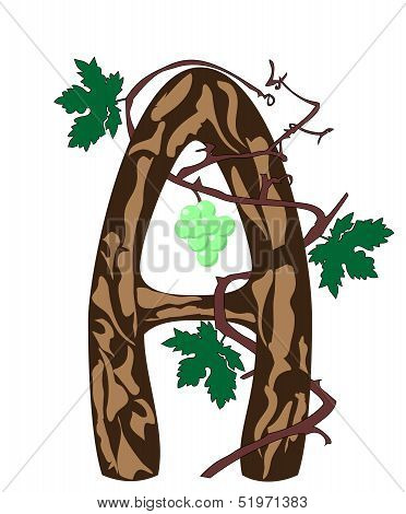 Letter A. Wood monogram