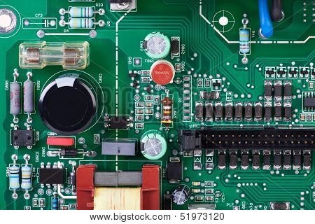 Circuit Board With Many Electronic Components