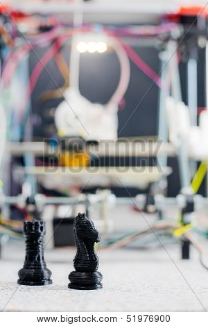 Electronic 3D Plastic Printer During Work In School Laboratory