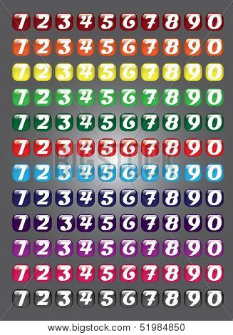 Web number buttons collection