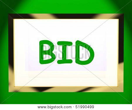Bid On Screen Shows Bidding Bidder Or Auction