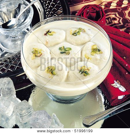 Rusmalai with Ice Cubes