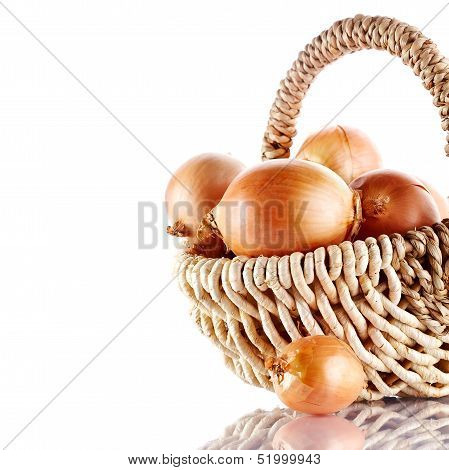 Onions Napiform In A Wattled Basket