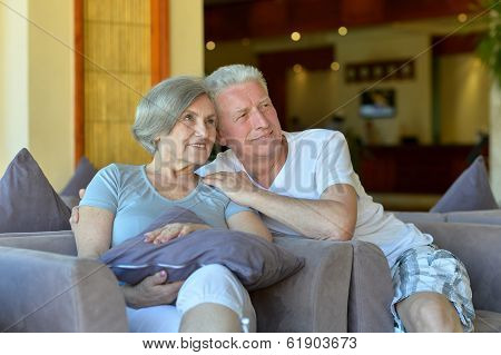 Charming old couple at the resort