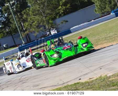 Sebring, FL - Mar 13, 2014:  The Extreme Speed Motorsports HPD ARX-03b takes to the track for a practice session for the 12 Hours of Sebring at Sebring International Raceway in Sebring, FL.