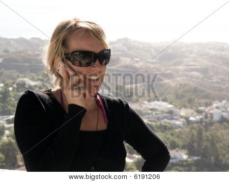 Woman talking on her cell