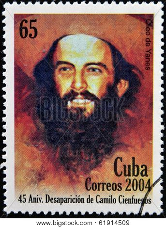 CUBA - CIRCA 2004: A Stamp printed in Cuba shows Comandante Camilo Cienfuegos