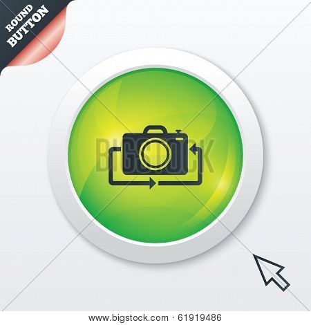 Front photo camera sign icon. Change symbol.