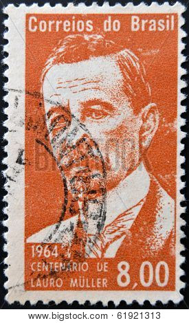 BRAZIL - CIRCA 1964: A stamp printed in Brazil shows Lauro Muller circa 1964